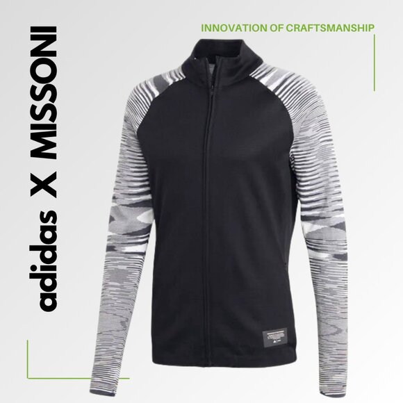 Adidas X Missoni Other - ADIDAS X MISSONI Men's 'PHX' Knit Space-Dyed Melange Jacket Black/White/Gray - L